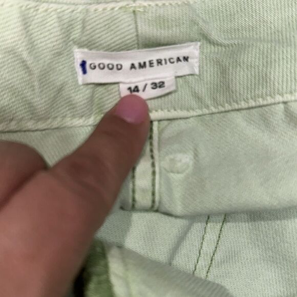 Good American Good '90s Loose Fit Jeans In lime GN999PT - Picture 3 of 6